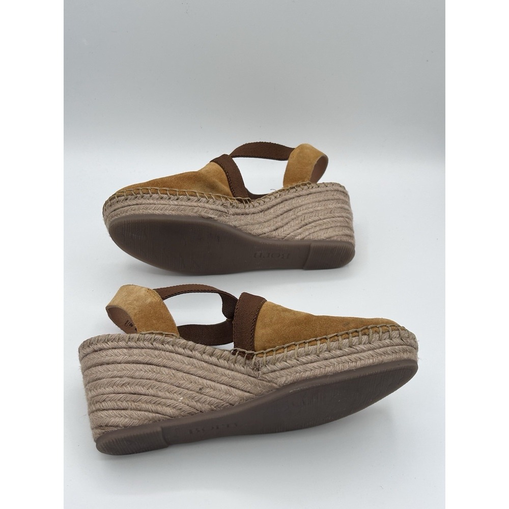 Born Women's Meade Sandle Sz 8 Wedge Platform Espadrille Mustard Suede Slingback - Picture 8 of 12